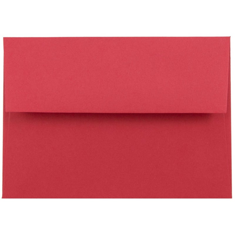 JAM Paper أظرف دعوات ملونة من JAM PAPER 4Bar A1 - 3 5/8 x 5 1/8 - معاد تدويرها باللون الأحمر - 50/عبوة - Image 1